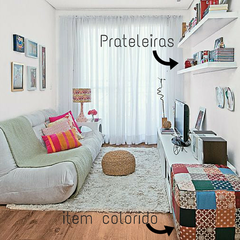 Sala pequena prateleiras blogoolhaisso