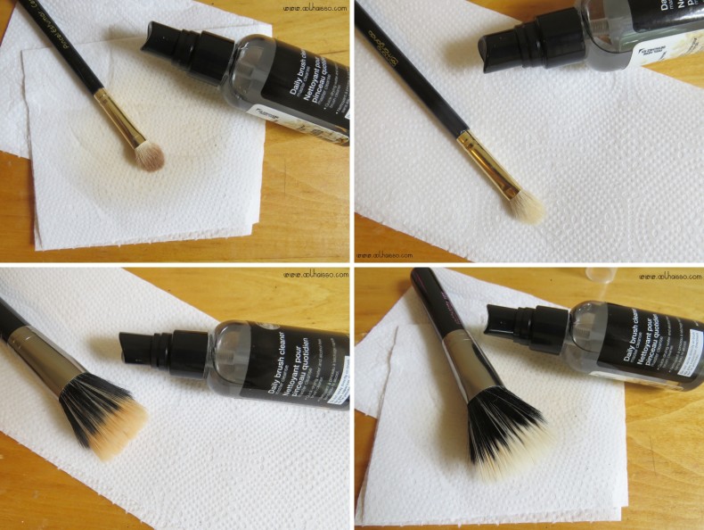 limpador de pincéis sephora aplicacao antes e depois - daily clenear brush-checker