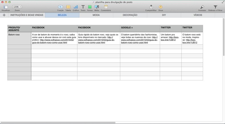 Planner para blog para divulgação de post - como organizar um blog