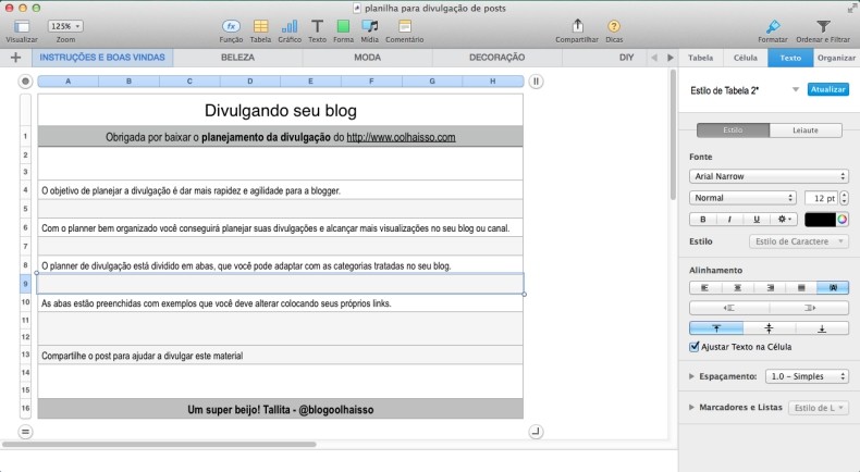 Planner para blog para divulgação de posts - como organizar um blog