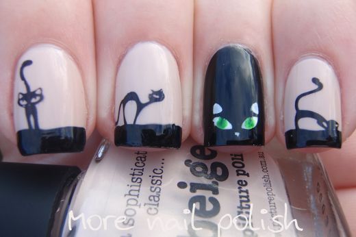 unhas para hallowen gatinho