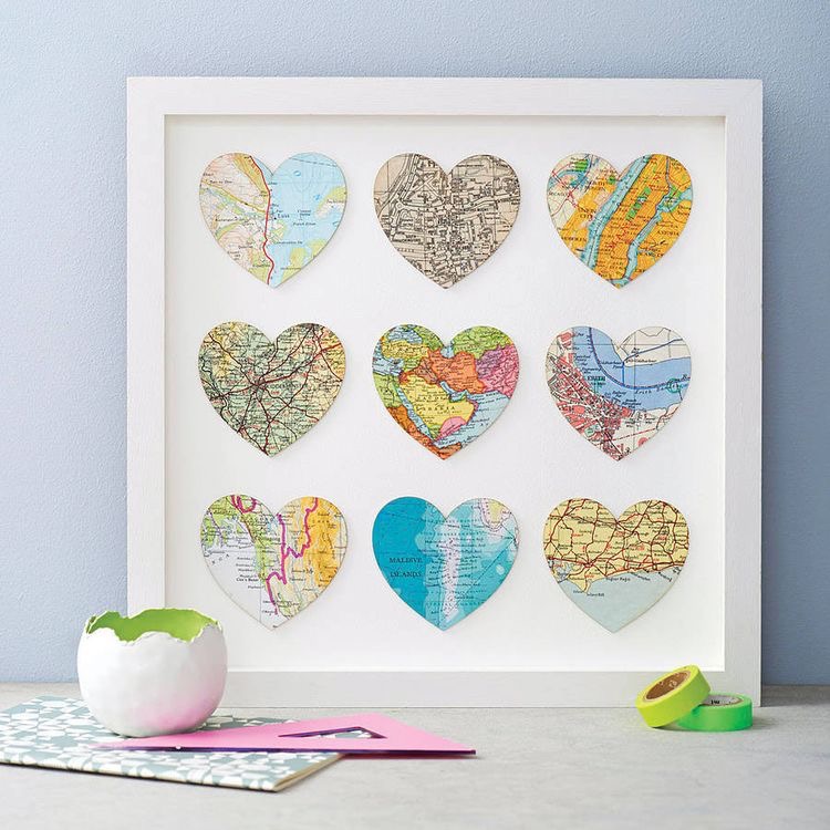 decoracao com mapas quadros1