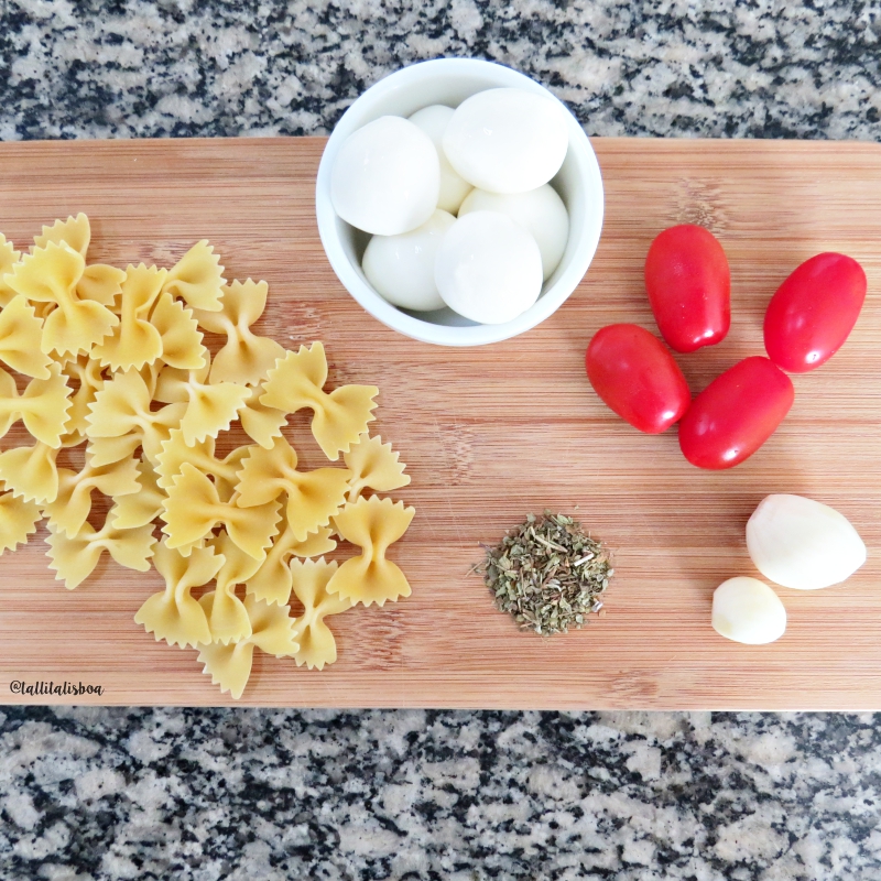 ingredientes-receita-farfalle-caprese