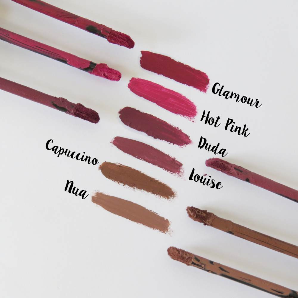 batom liquido matte anita cosmeticos swatches