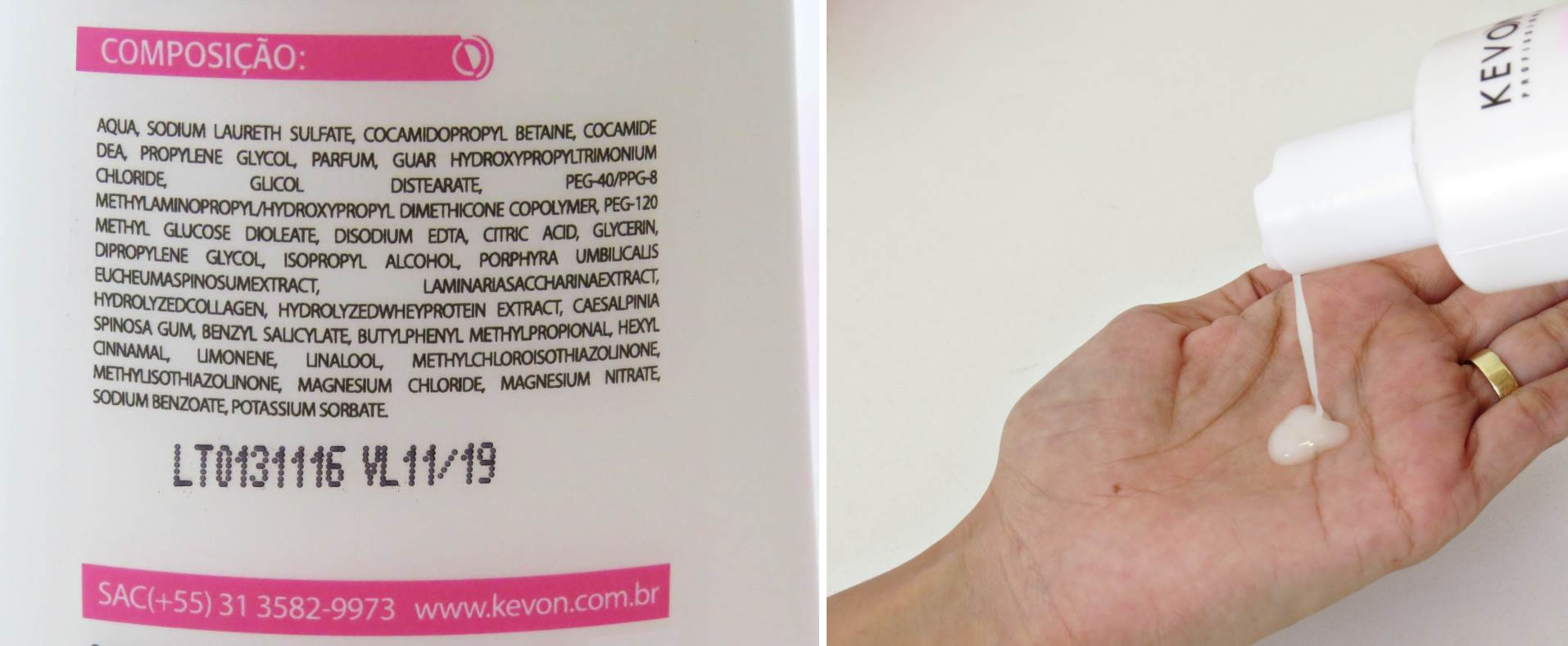 bubble gum kevon shampoo equilibrante componente e textura