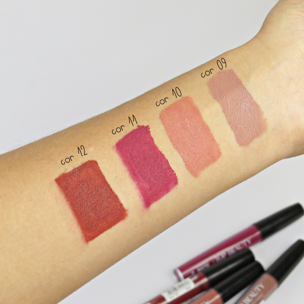 batom liquido matte top beauty makeup swatches