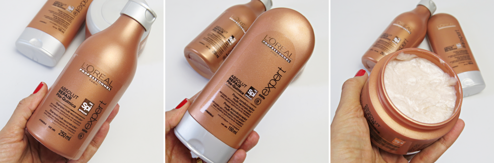 linha absolut repair loreal shampoo condicionador e mascara