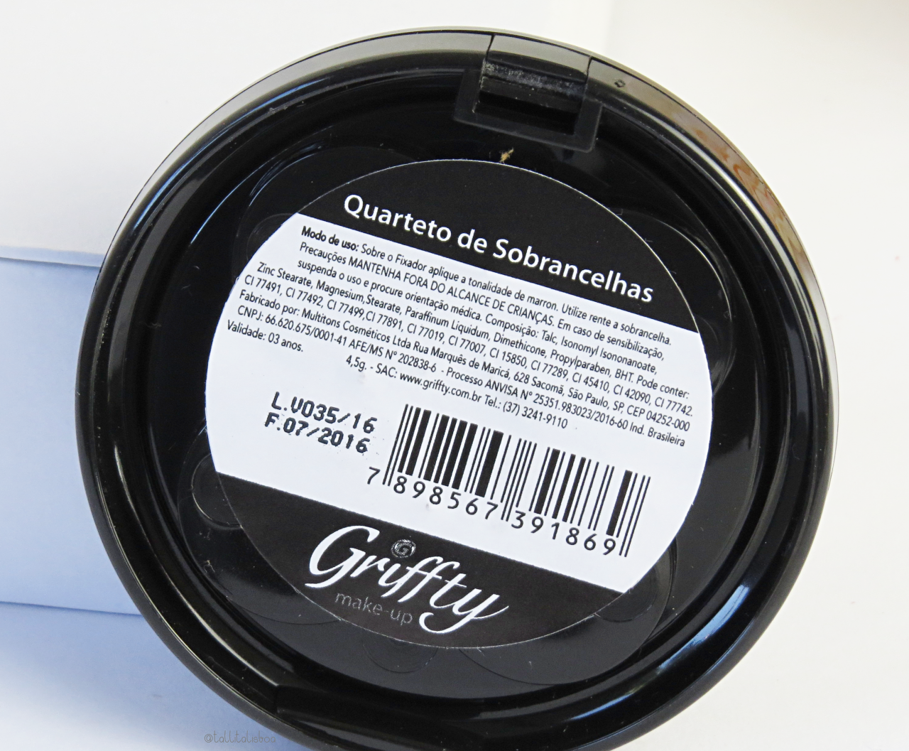 quarteto de sobrancelha griffty makeup