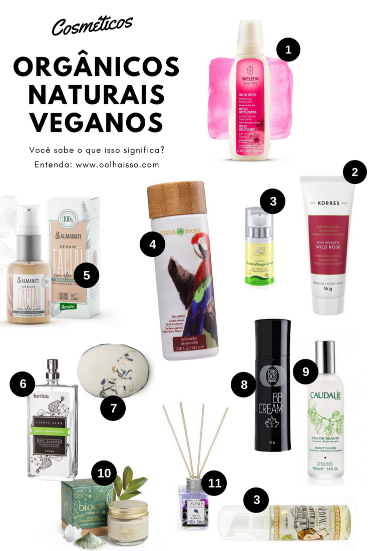 Cosméticos orgânicos, naturais, veganos, o que isso significa