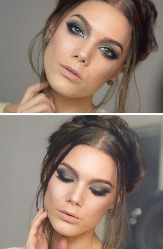 maquiagem para reveillon usando sombra verde