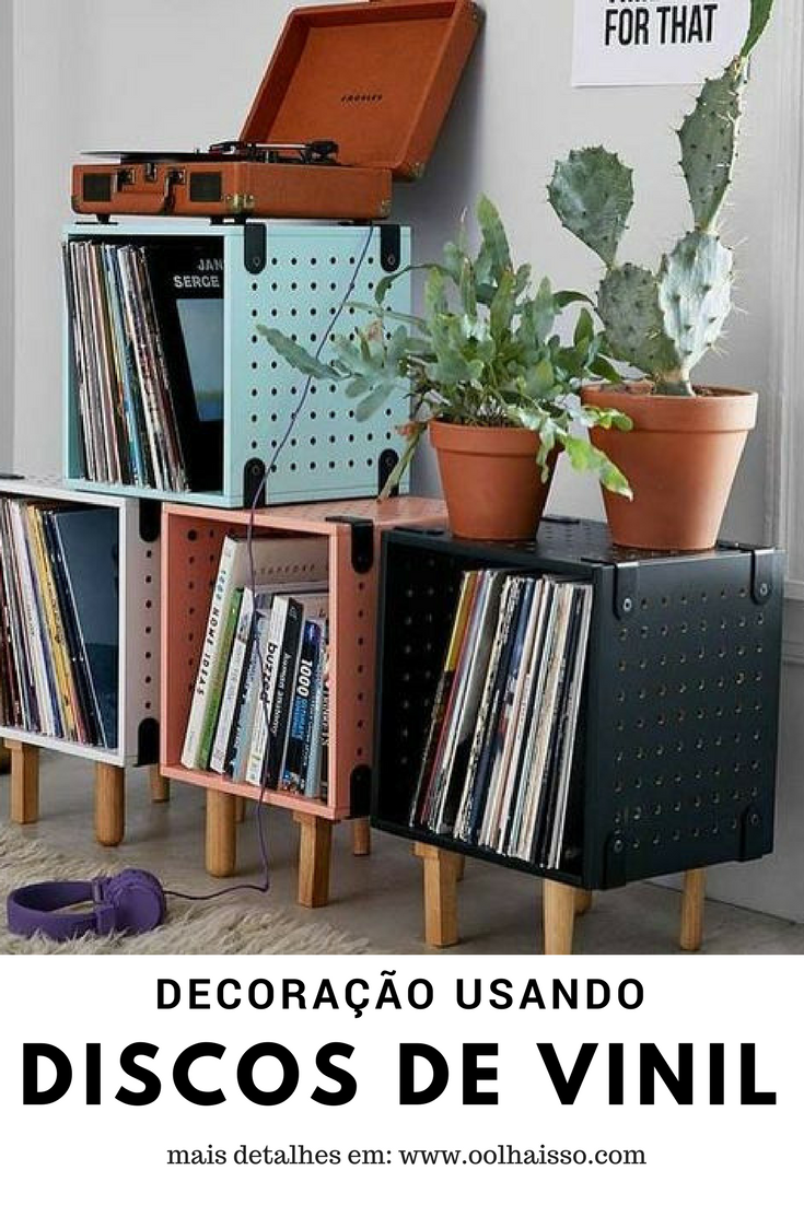 decoração com discos de vinil como fazer