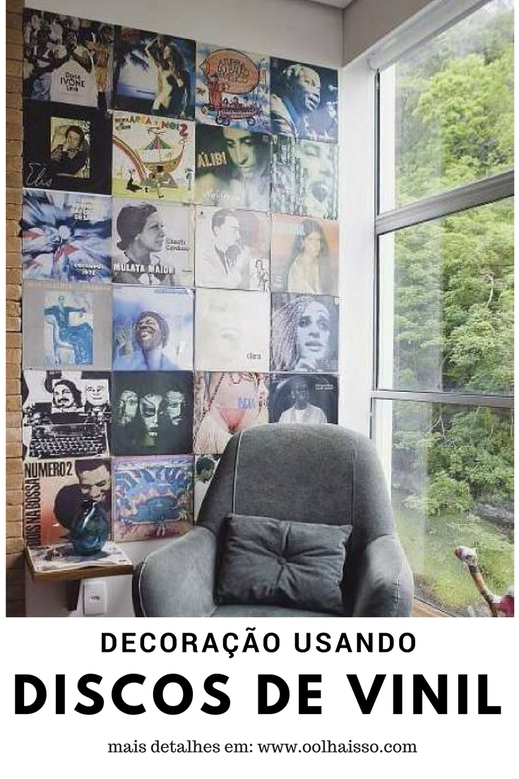 decoração com discos de vinil