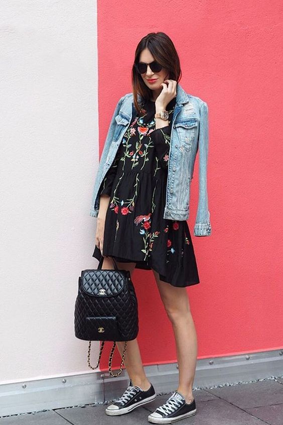 look com mochila look vestido e mochila