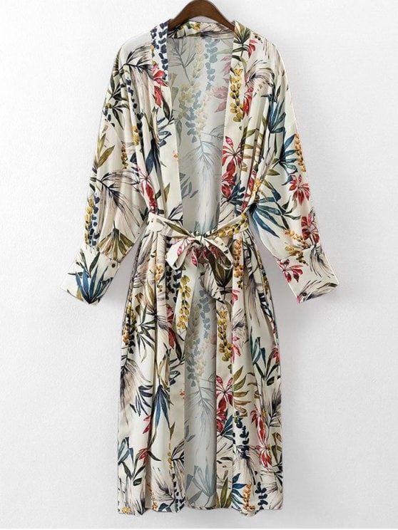 kimono floral midi