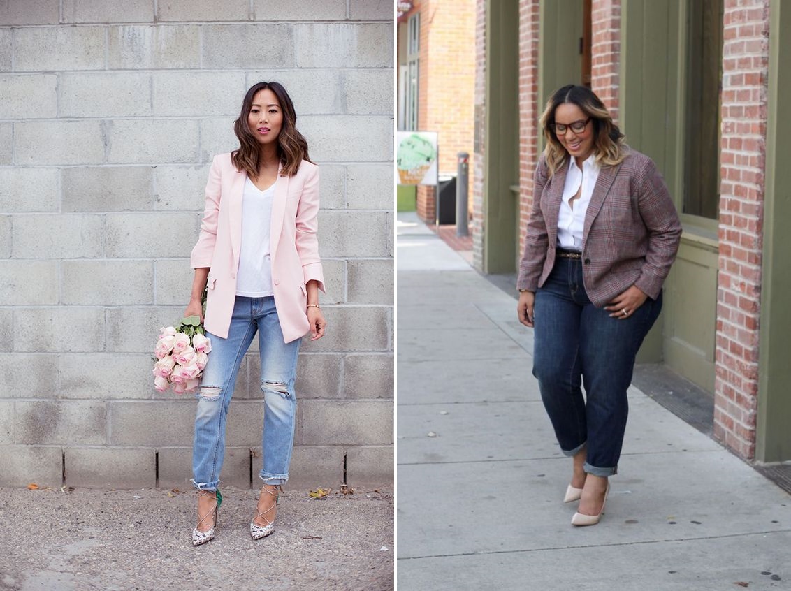 looks modernos para trabalhar -look trabalho blazer e jeans