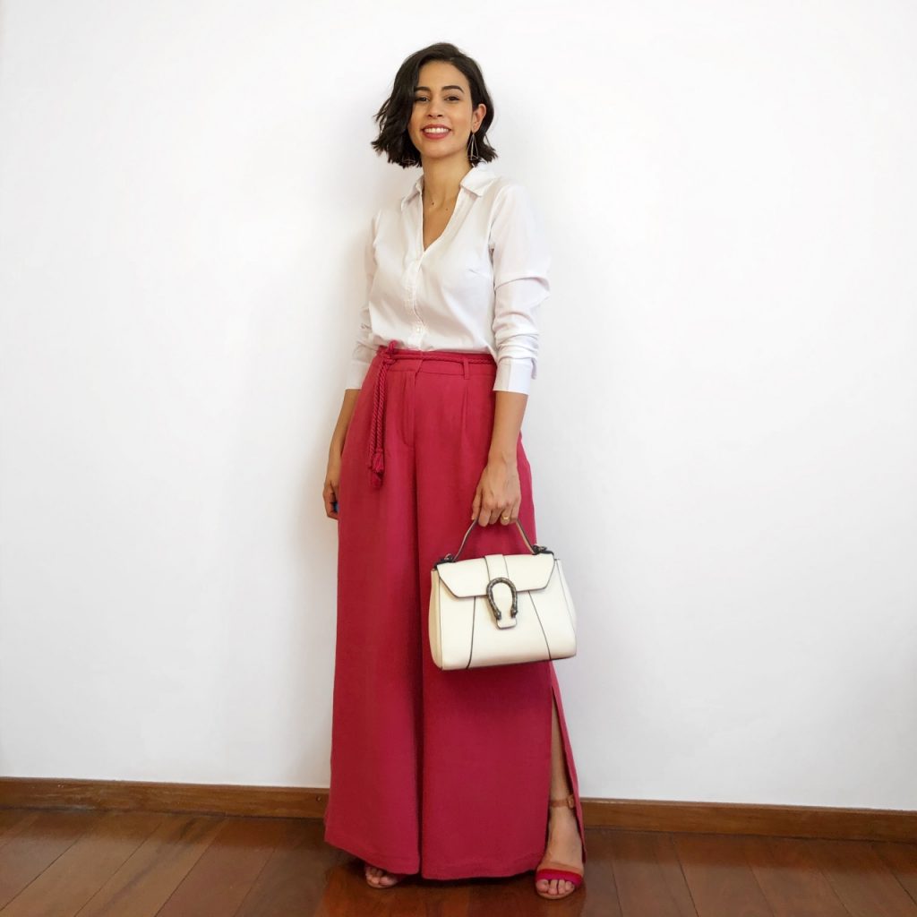 look pantalona vermelha