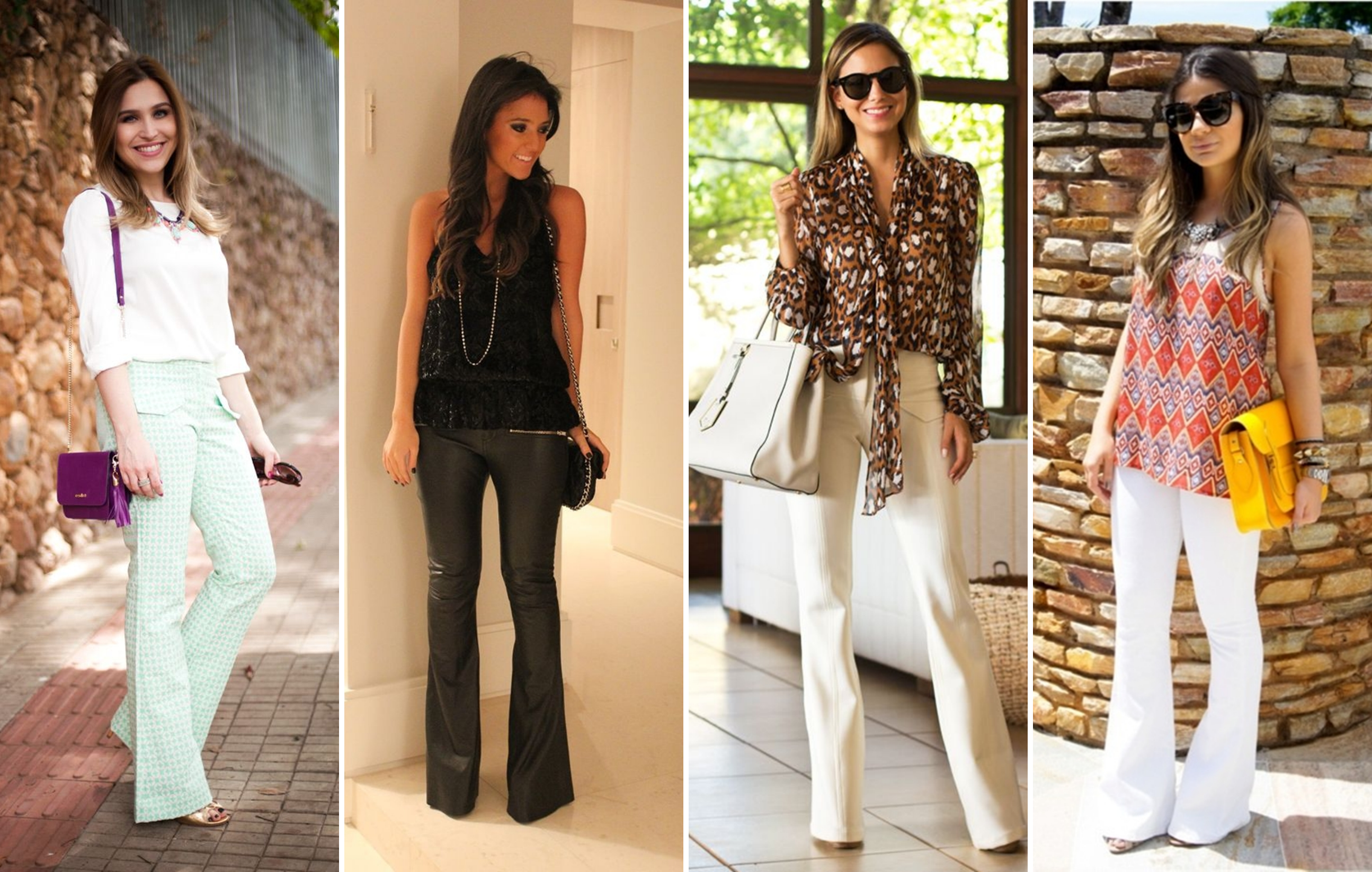 calça flare de pano