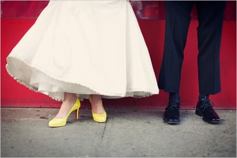sapato amarelo para noiva