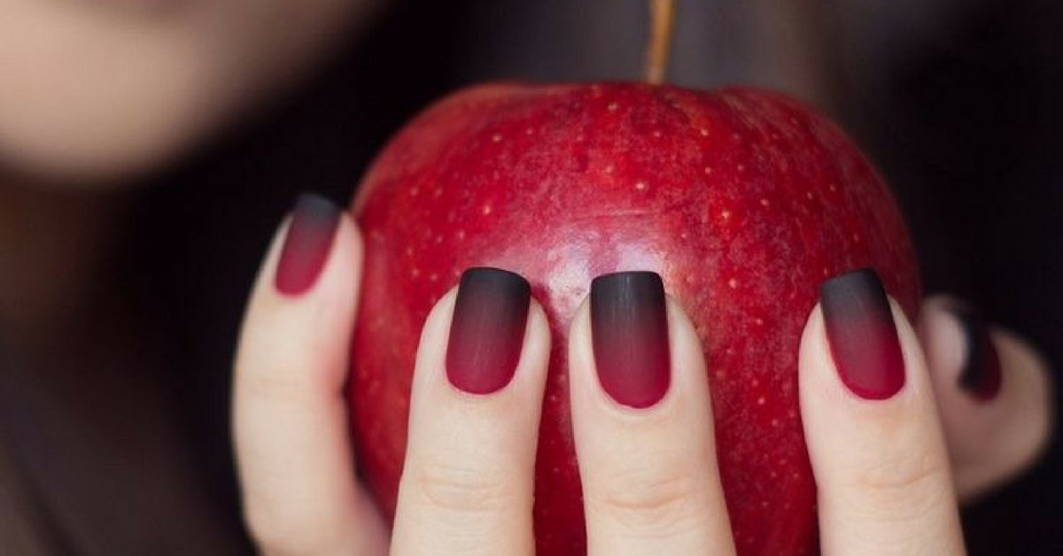 Dark Red and Black Matte Nails - wide 6