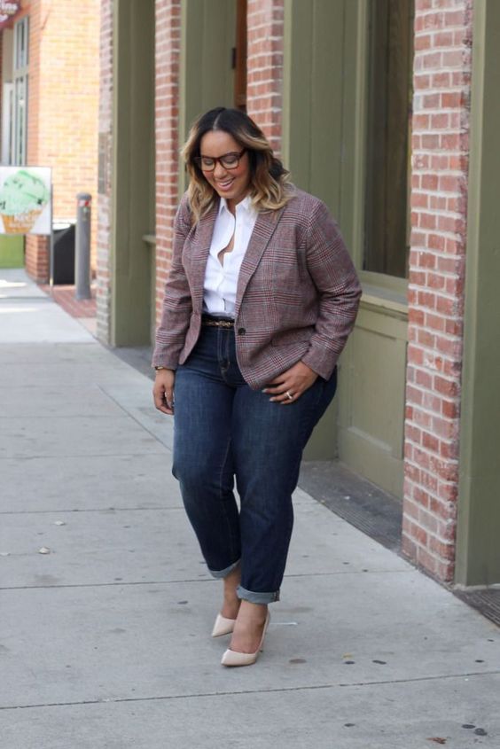 look trabalho jeans e blazer