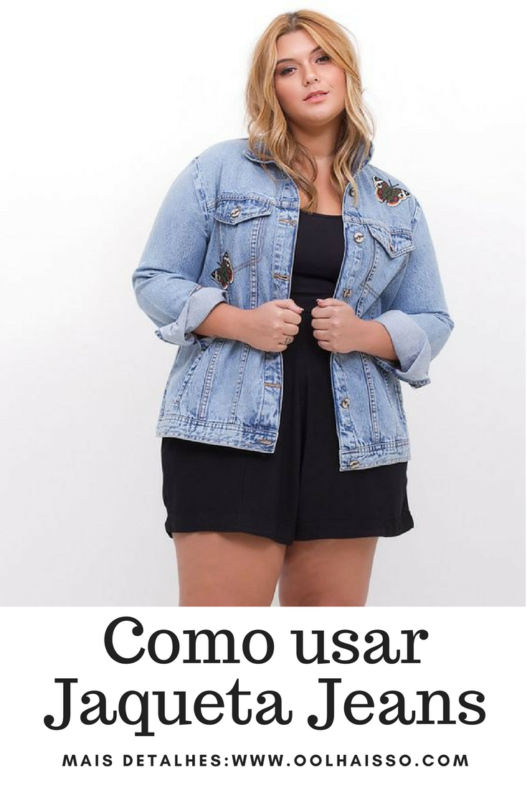 Como usar Jaqueta jeans com vestido preto plus size