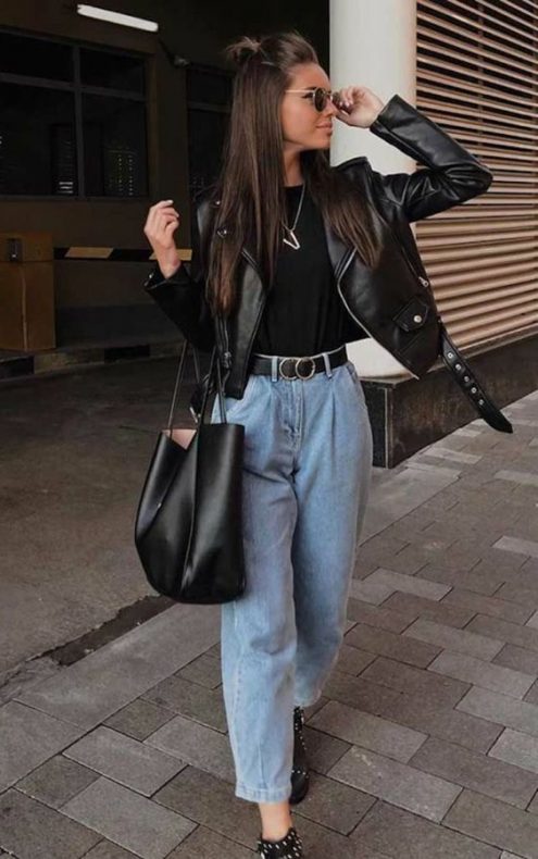 look final de semana com calça slouchy