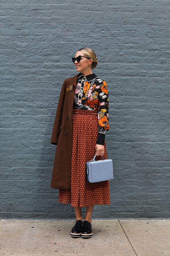 look mix de estampas saia midi @blaireadiebee