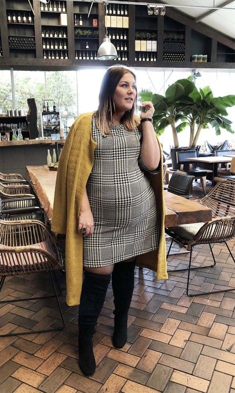 look vestido xadrez para gravida plus size - @thebiggerblog